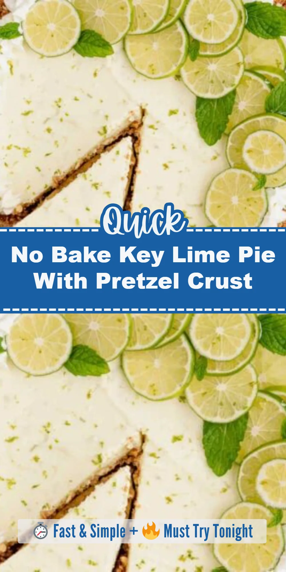 No Bake Key Lime Pie With Pretzel Crust