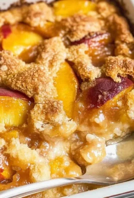 Delicious peach cobbler made with fresh peaches and golden crust
