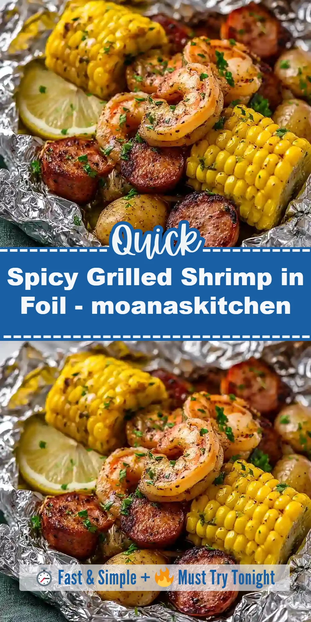 Spicy Grilled Shrimp in Foil - moanaskitchen