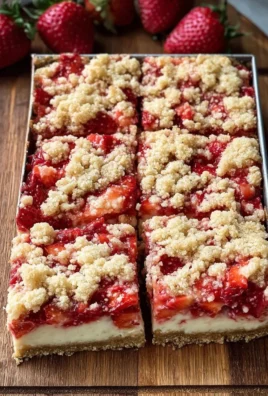 Delicious strawberry cheesecake bars with fresh strawberries and creamy filling