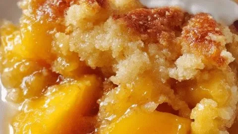 Triple Crust Peach Cobbler with golden flaky crust and juicy peaches