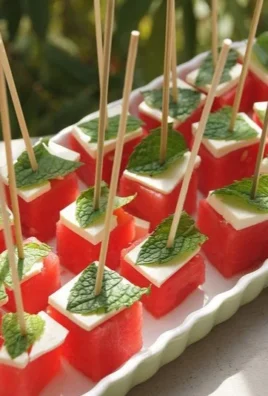 Refreshing watermelon feta sticks served on a platter for a summer appetizer